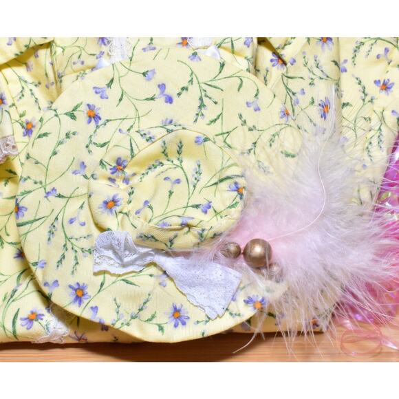 BJD 1/3 Volks Super Dollfie SD16 Girl Yellow Floral Dress Gown Hat Lot - Picture 6 of 9